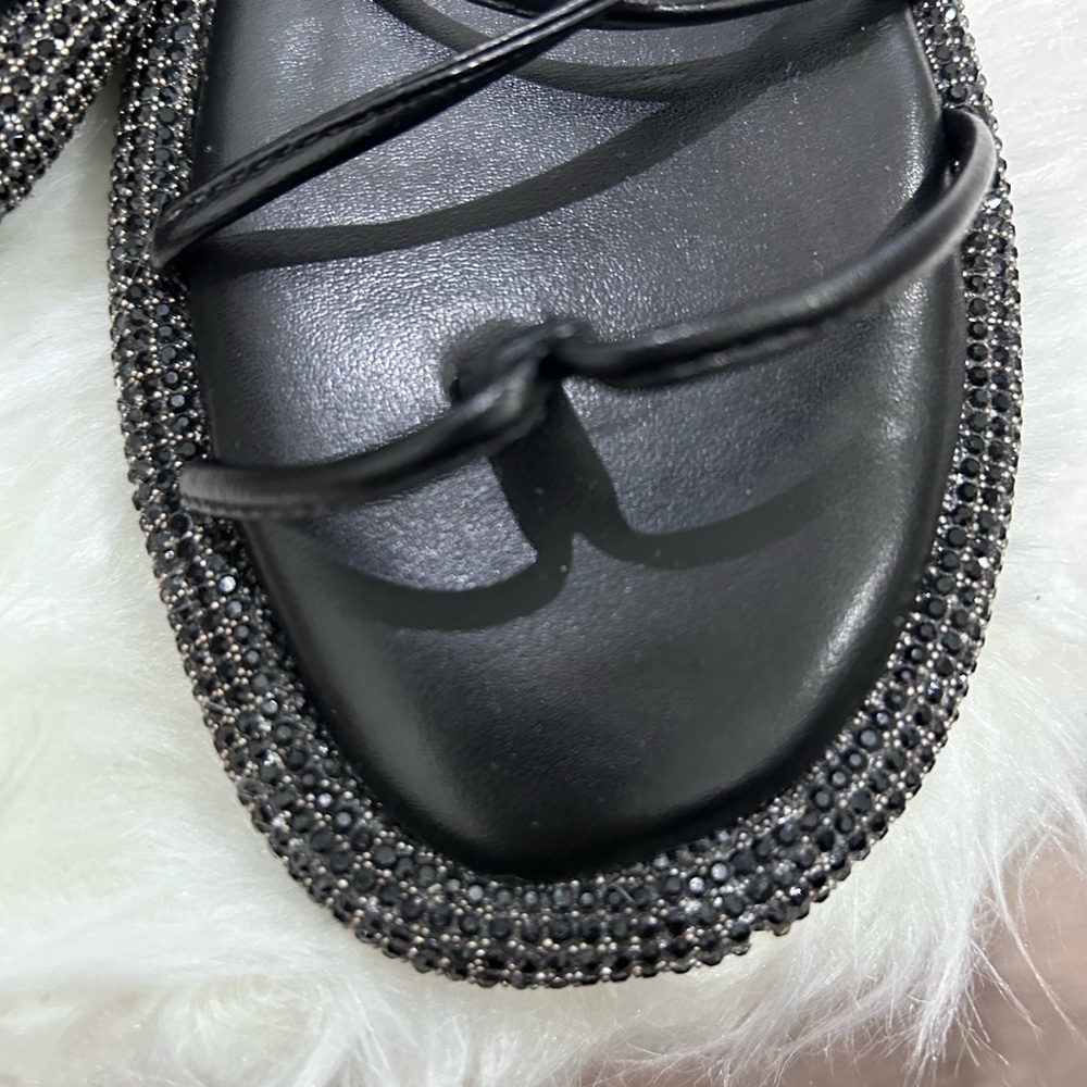 ⬇️ PRICE ⬇️ SCHUTZ • Kittie Crystal-Embellished Wraparound Ankle Sandals • 7B - Picture 6 of 7